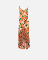 Langes Kleid mit Fransen und Print Botanic Garden - | Pinko
