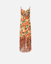 Langes Kleid mit Fransen und Print Botanic Garden - | Pinko