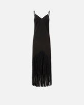 Long slip dress with fringing - | Pinko