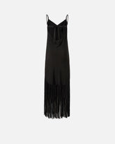 Long slip dress with fringing - | Pinko