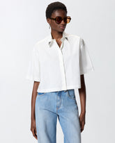 Cropped-Bluse mit Metallic-Details - | Pinko