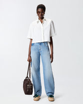 Cropped-Bluse mit Metallic-Details - | Pinko