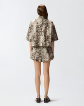 Cropped printed shirt with metallic details - | Pinko