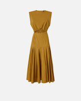 Sleeveless midi dress with pleats and cut-out - | Pinko