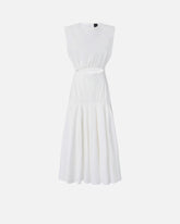 Ärmelloses Midikleid mit Falten und Cut-out - Weiß | Pinko