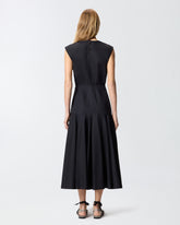 Ärmelloses Midikleid mit Falten und Cut-out - Schwarz | Pinko