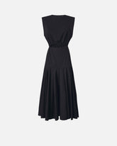 Ärmelloses Midikleid mit Falten und Cut-out - Schwarz | Pinko