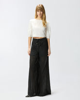 Cropped backless blouse - White | Pinko