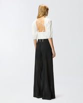 Cropped backless blouse - White | Pinko