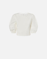 Cropped backless blouse - White | Pinko
