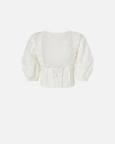 Cropped backless blouse - White | Pinko