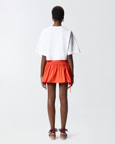 Short skirt with gathering and drawstring - | Pinko