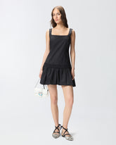 Short dress with gathering and drawstring - | Pinko