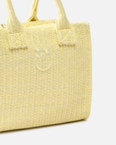Kleiner Shopper Beach aus Bast mit Logo Love Birds - Beige | Pinko