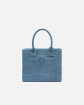 Kleiner Shopper Beach aus Bast mit Logo Love Birds - Hellblau | Pinko