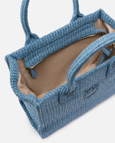 Kleiner Shopper Beach aus Bast mit Logo Love Birds - Hellblau | Pinko