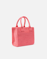 Kleiner Shopper Beach aus Bast mit Logo Love Birds - Pink Pinko | Pinko