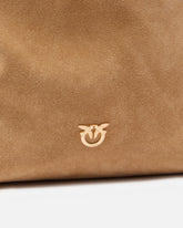 Große Umhängetasche Bucket Big aus Veloursleder - | Pinko