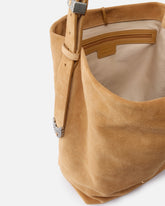Große Umhängetasche Bucket Big aus Veloursleder - Braun | Pinko
