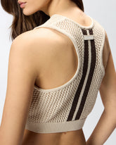 Sleeveless crop top with bands on the back - | Pinko