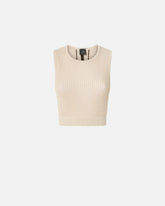 Sleeveless crop top with bands on the back - | Pinko