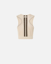 Sleeveless crop top with bands on the back - | Pinko