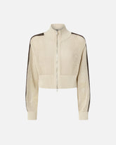 Cropped sweatshirt with bands and openwork - | Pinko