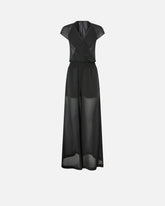 Langer Jumpsuit mit Kapuze und Transparenzen - | Pinko