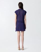 Short wrap dress with sheer details - | Pinko