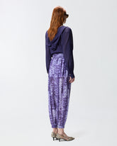 Wide-leg trousers with snake print - | Pinko