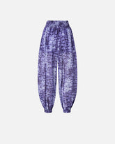 Wide-leg trousers with snake print - | Pinko