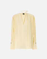 V-neck blouse with gathering - Orange | Pinko