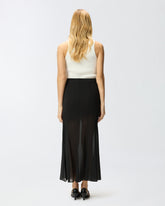 Long skirt with sheer details - Black | Pinko