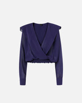 Cropped blouse with hood and sheer details - | Pinko