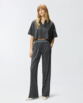 Mesh trousers with mirror detail - Dark Grey | Pinko
