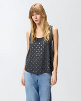 Tanktop aus Netzmesh mit Spiegeln - | Pinko