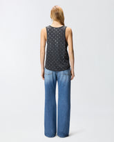 Tanktop aus Netzmesh mit Spiegeln - | Pinko