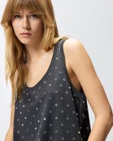 Tanktop aus Netzmesh mit Spiegeln - | Pinko