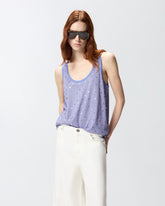 Mesh vest top with mirror detail - | Pinko
