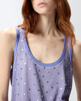 Mesh vest top with mirror detail - | Pinko