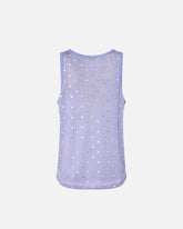 Mesh vest top with mirror detail - Blue | Pinko