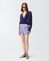 Mesh shorts with mirror detail - Blue | Pinko