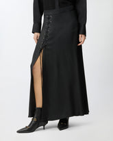 Long skirt with slit and laces - | Pinko