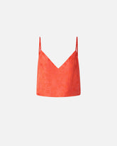 Jacquard crop top with spaghetti straps - | Pinko