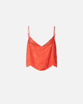 Jacquard crop top with spaghetti straps - | Pinko