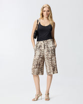Bermuda shorts with snake print - | Pinko