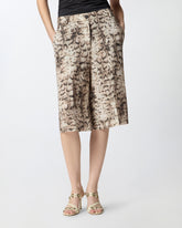 Bermuda shorts with snake print - | Pinko