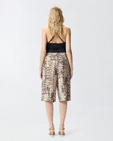 Bermuda shorts with snake print - | Pinko