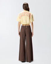 Crop top with PINKO logo lettering - Orange | Pinko