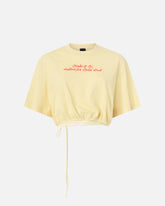 Crop top with PINKO logo lettering - Orange | Pinko